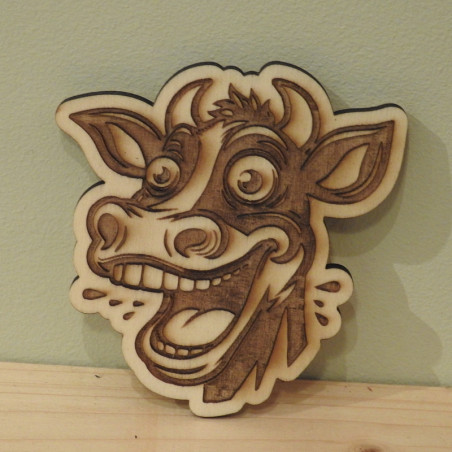 Holzplättli "lachende Kuh"